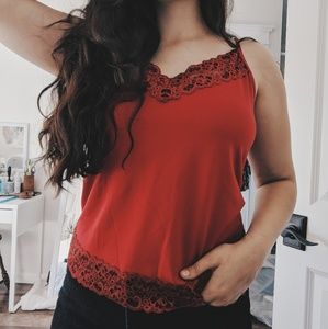 Vintage Red Lace Cami